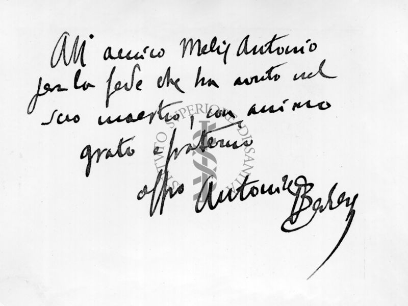 Autografo dal volume "Vecchie e nuove accuse del Sig. Giovanni Tadini contro Antonio Berlese"