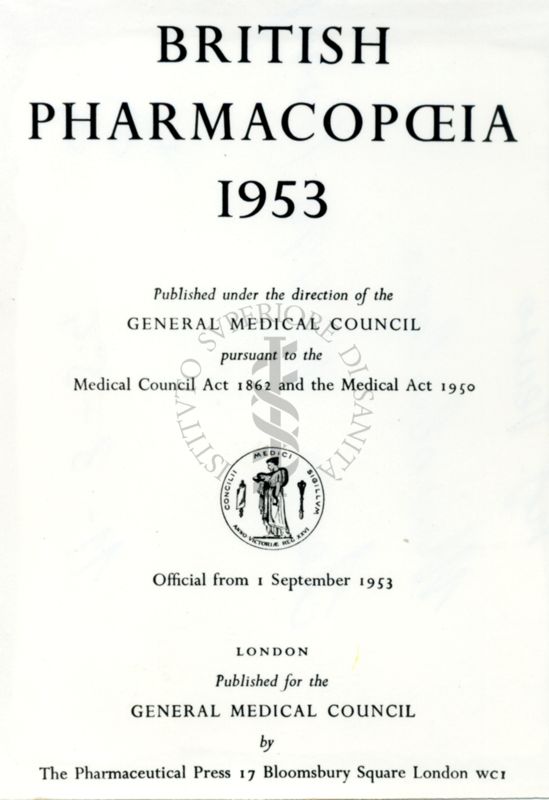 Serie di articoli dal volume: Britisch Farmacopea - 1953