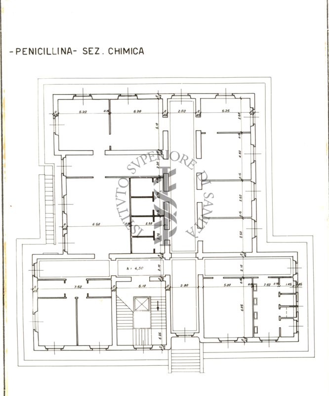 Istituto per la fabbrica della Penicillina - Pianta della Sezione di Chimica