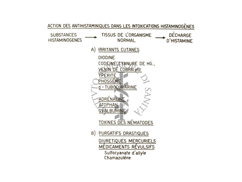 Azione dell'antistamina nelle intossicazioni istaminogene