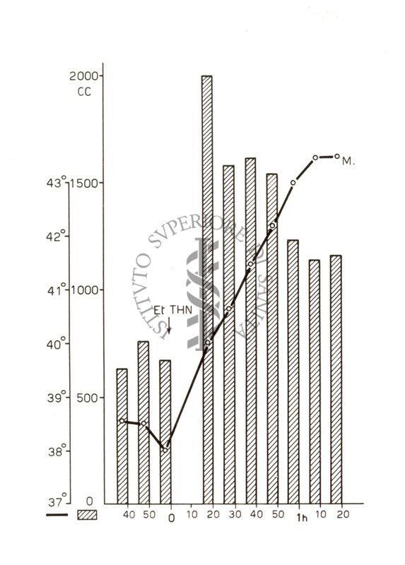 Diagramma riguardante l'azione iperemizzante di Etil - Thn