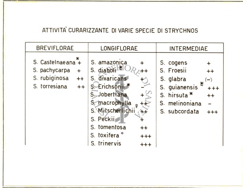 Formule sui curari