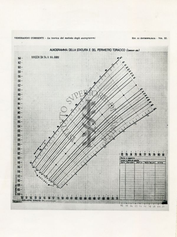 Auxogramma della statura e del perimetro toracico