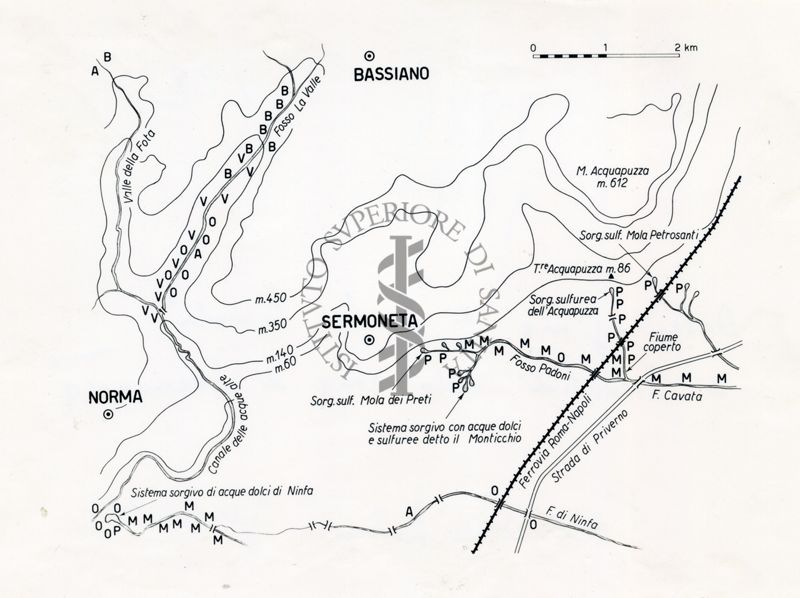 Distribuzione di focolai larvali di Simulidi nella zona di Sermoneta