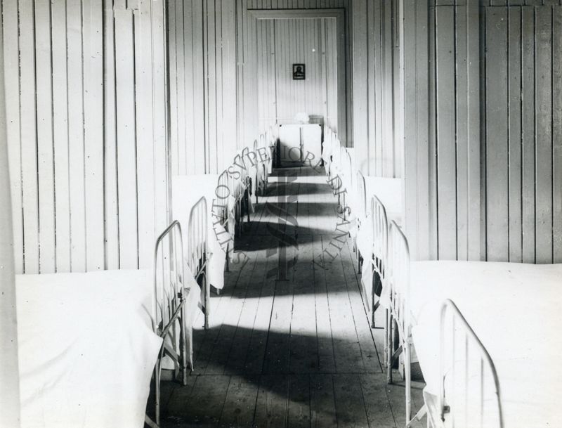 Interno di un dormitorio del Sanatorio Antimalarico di Grottaferrata