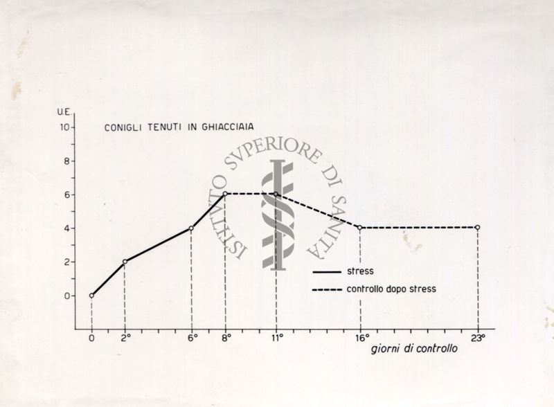 Curve riguardanti il comportamento delle sieroproteine negli animali sottoposti a stress sperimentale.