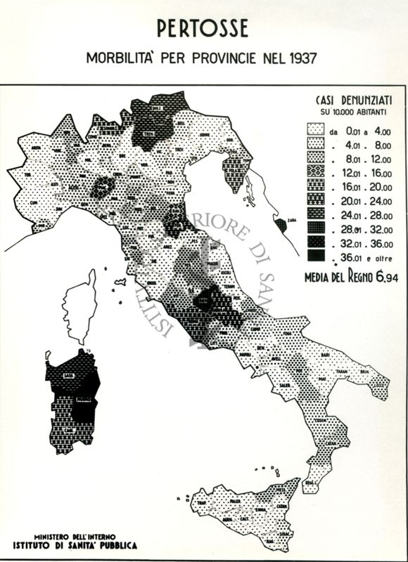 Movimento demografico nelle Province d'Italia con particolare riguardo alla Pertosse, morbilità per provincie nel 1937