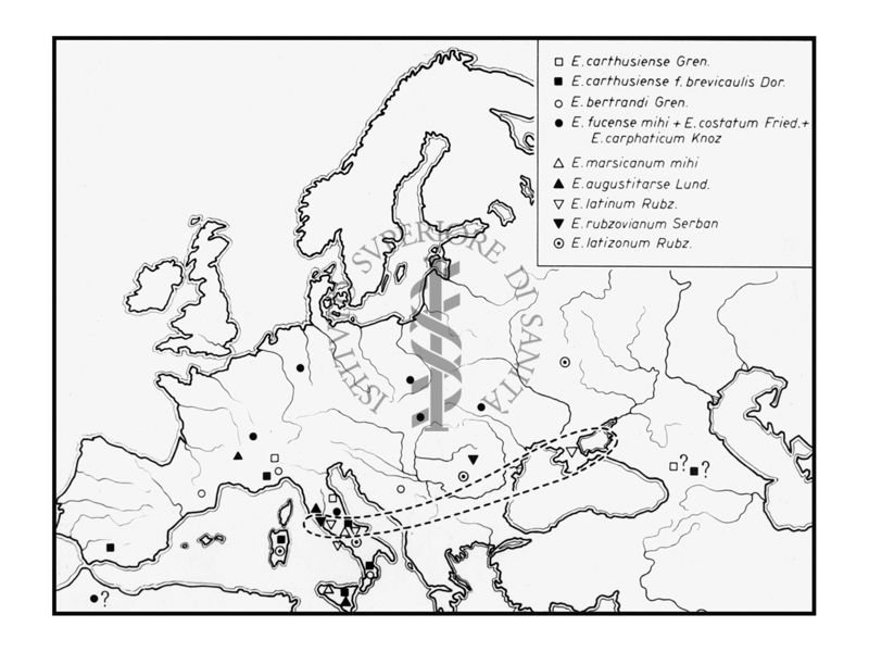 Carta tematica d'Europa per la distribuzione di 9 specie di Prosimulium Sp. (Diptera, SImulidae)