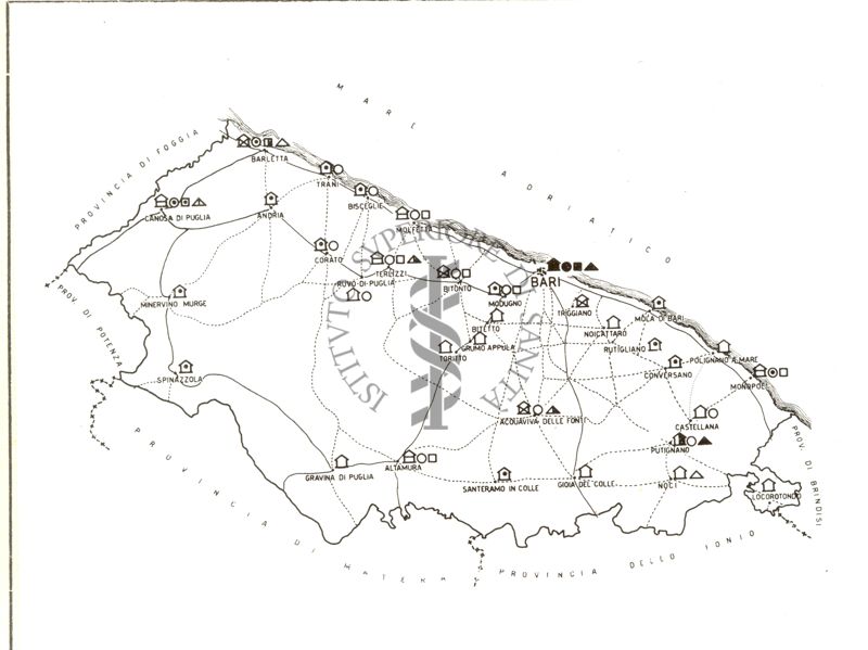 Diagramma raffigurante i posti letto nella provincia di Bari, negli ambienti di cura di pertinenza dello Stato