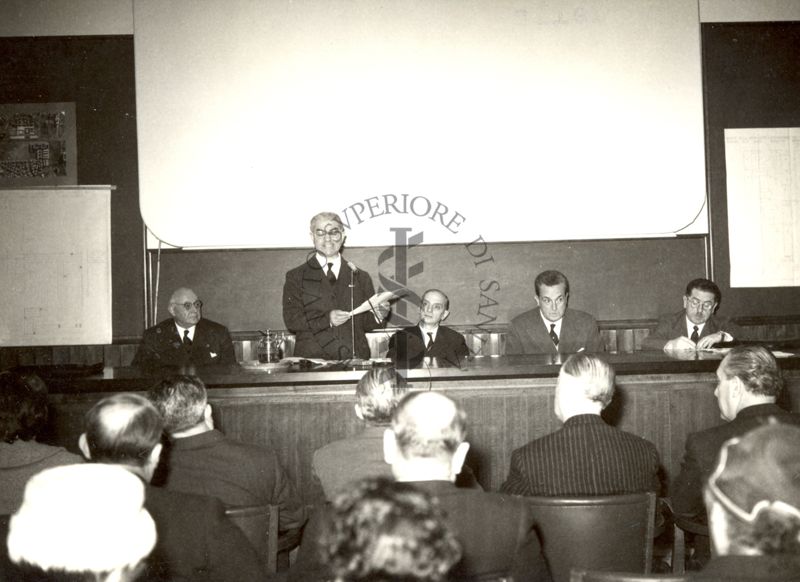 Conferenza stampa all'Istituto Superiore di Sanità, presente il Ministro Camillo Giardina per la Mostra Internazionale della Sanità