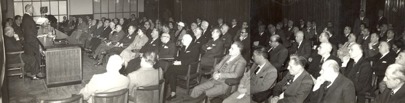 Conferenza stampa all'Istituto Superiore di Sanità, presente il Ministro Camillo Giardina per la Mostra Internazionale della Sanità