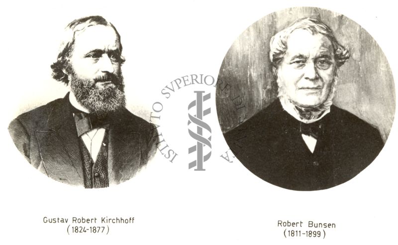 Montaggio dei ritratti di Gustav Robert Kirchhoff e Robert Bunsen