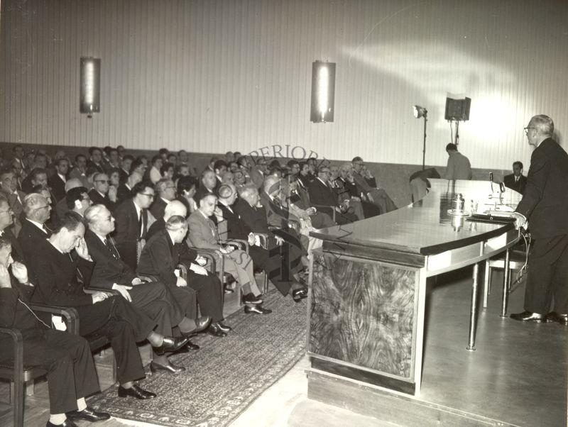 Conferenza del Prof. Albert Bruce Sabin nell'aula magna dell'ISS