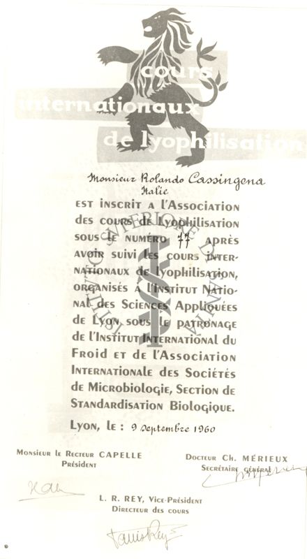 Documento riguardante il Dr. Cassigena