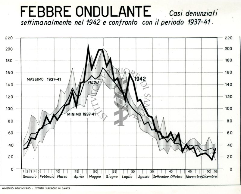 Diagramma riguardante i casi denunciati per febbre ondulante