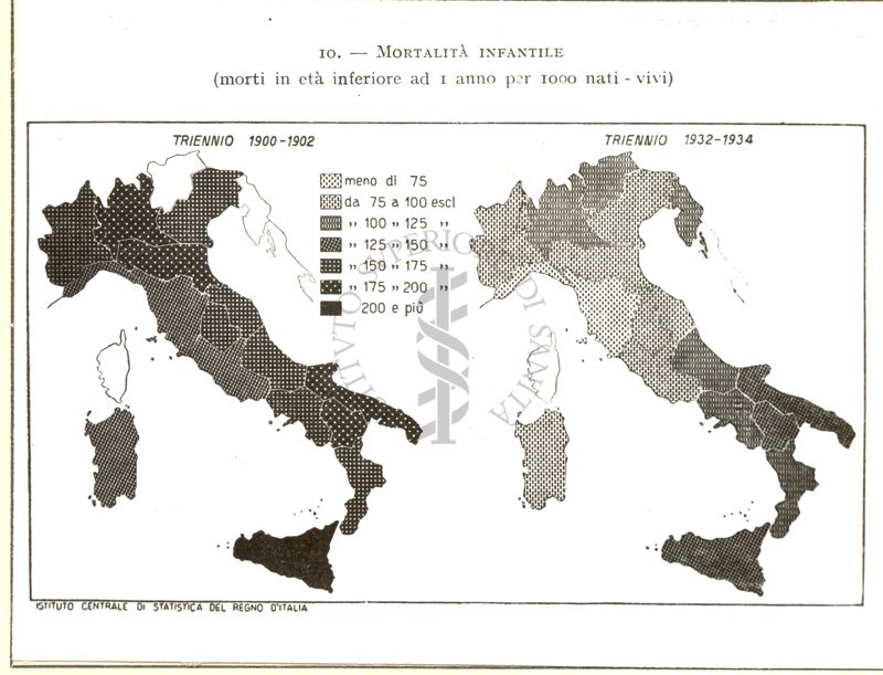 Cartogramma riguardante la mortalità infantile. ecc.