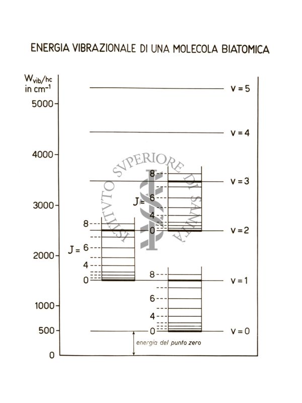 Grafico riguardante l'energia vibrazionale di una molecola biatomica