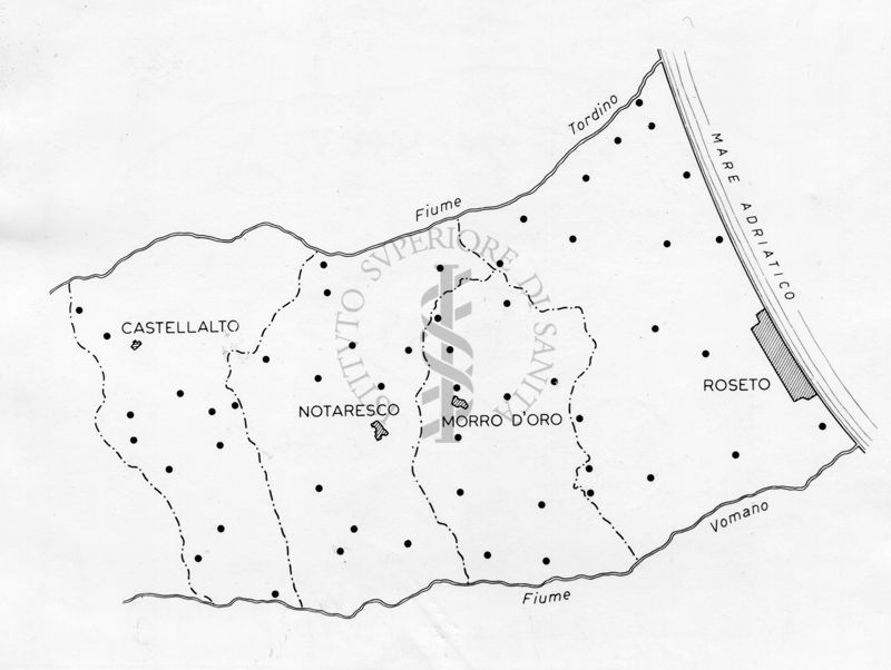 Carta topografica del territorio Teramano (Abruzzo): comuni di Castellalto, Notaresco, Morro d'Oro e Roseto