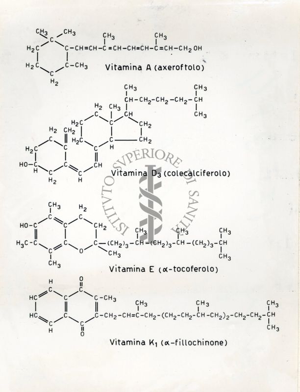 Immagine rappresentante formule chimiche per la vitamina