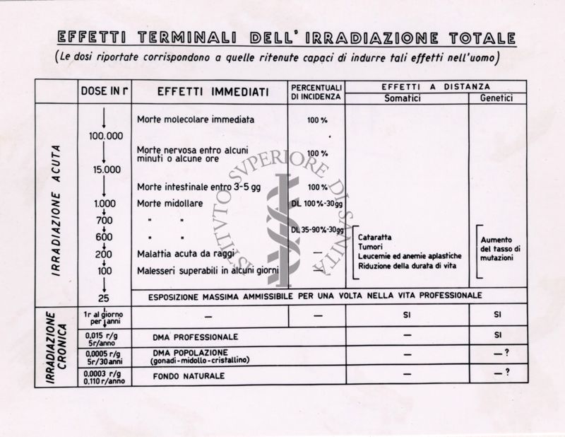 Effetti terminali dell'irradiazione totale