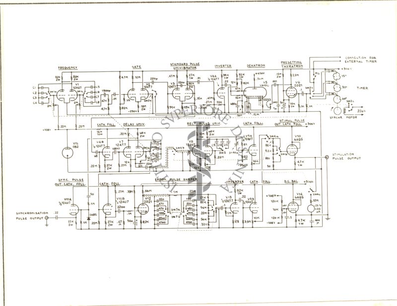 Schema elettrico dello stimolatore tipo E - 101