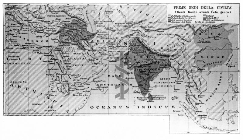 Cartogramma delle prime sedi della civiltà