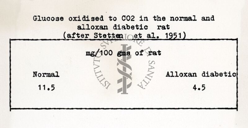 Glucosio ossidato ad anidride carbonica nel ratto normale e diabetico per allossana