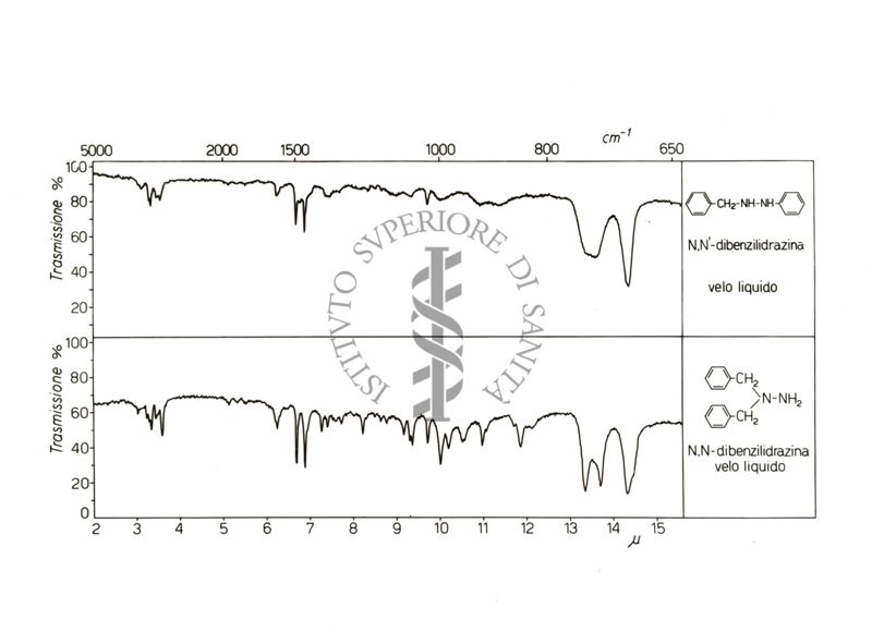Spettri IR della 1,2-dibenzilidrazina e della 1,1-dibenzilidrazina