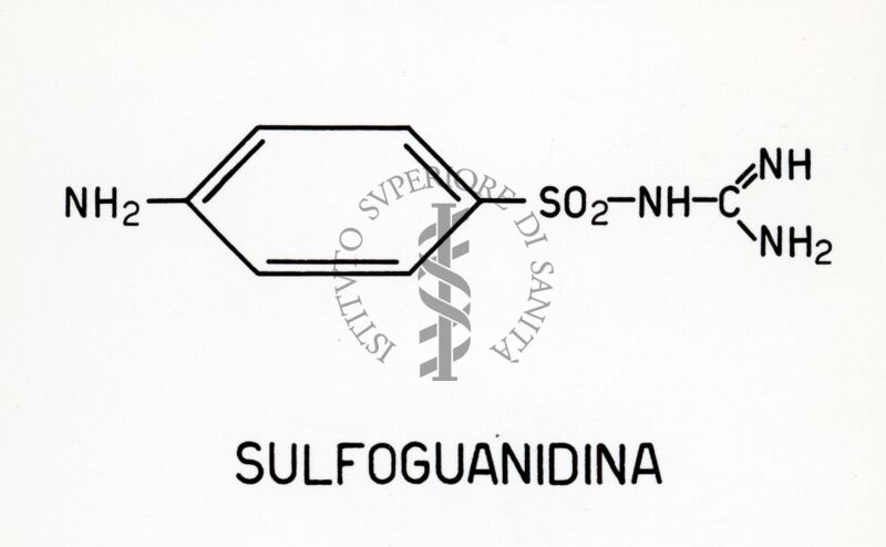 Formule di struttura del prontosil e della sulfanilammide