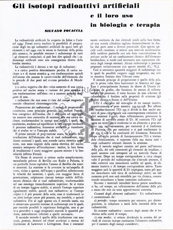 prima pagina della rivista (6 B)