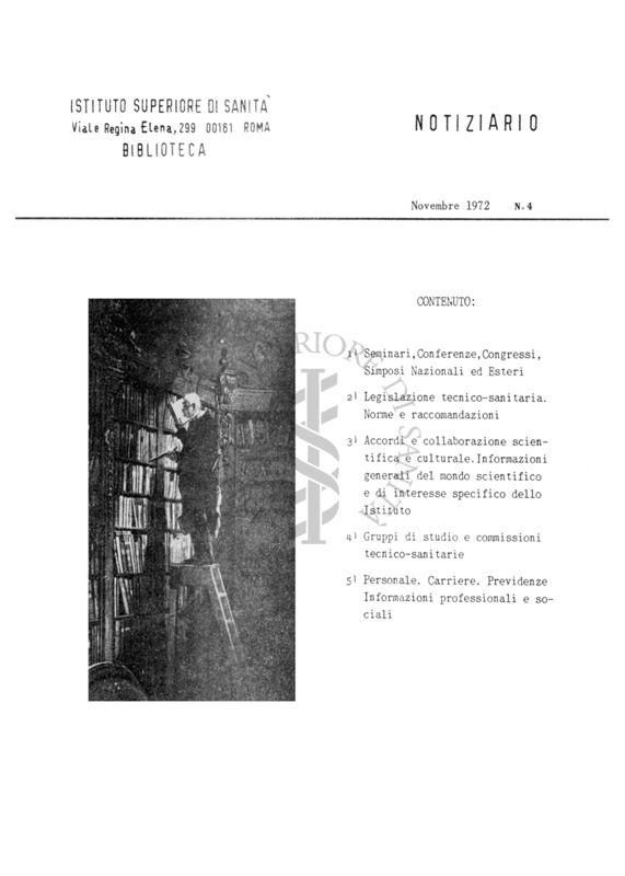 Notiziario dell'Istituto Superiore di Sanità N.4 - Novembre, 1972