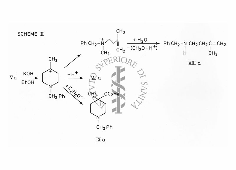 Formule di struttura di molecole organiche e reazioni