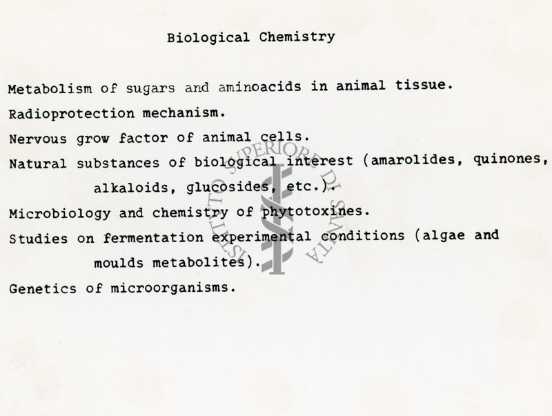 Attività del laboratorio di Chimica Biologica