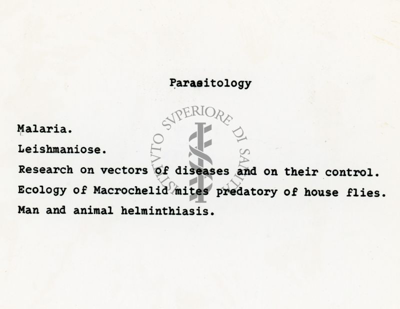 Attività del laboratorio di Parassitologia