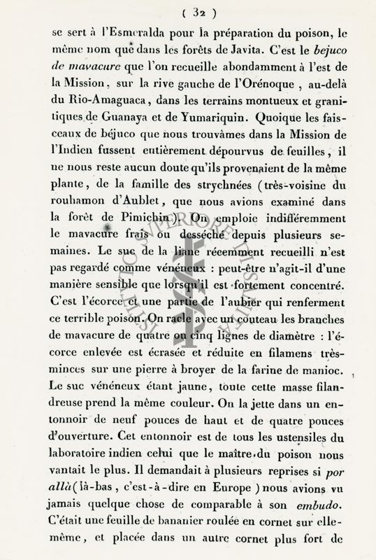 Estratto della Relazione Storica di M. De Humboldt (pag. 32)