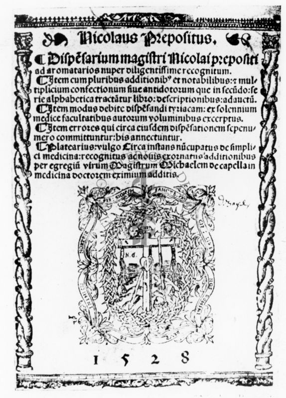 Pagina tratta da un testo di Nicolaus Praepositus (1528)