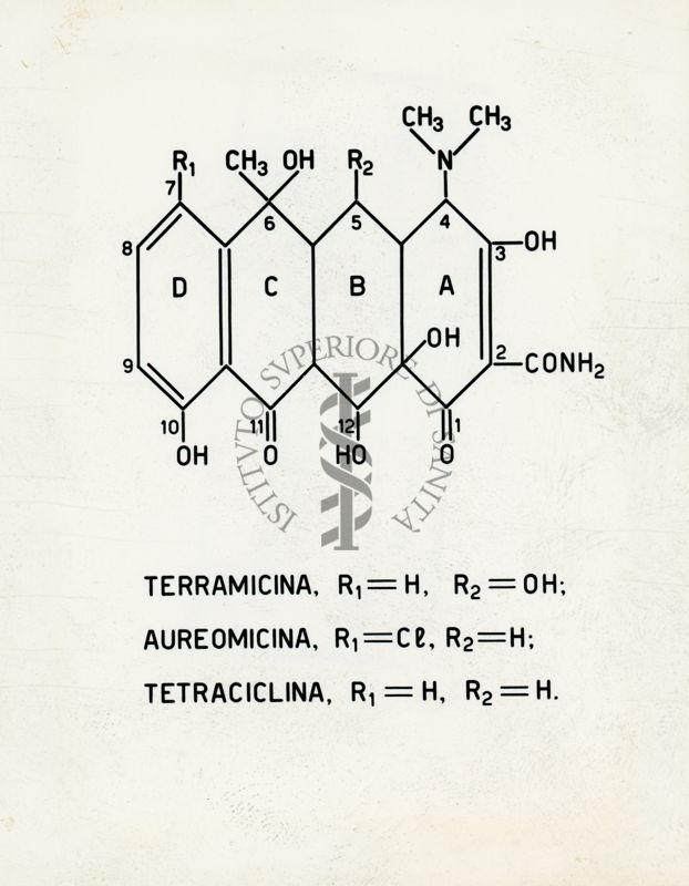 Tav. 87 - Formule della Terramicina, della Aureomicina e della Tetraciclina