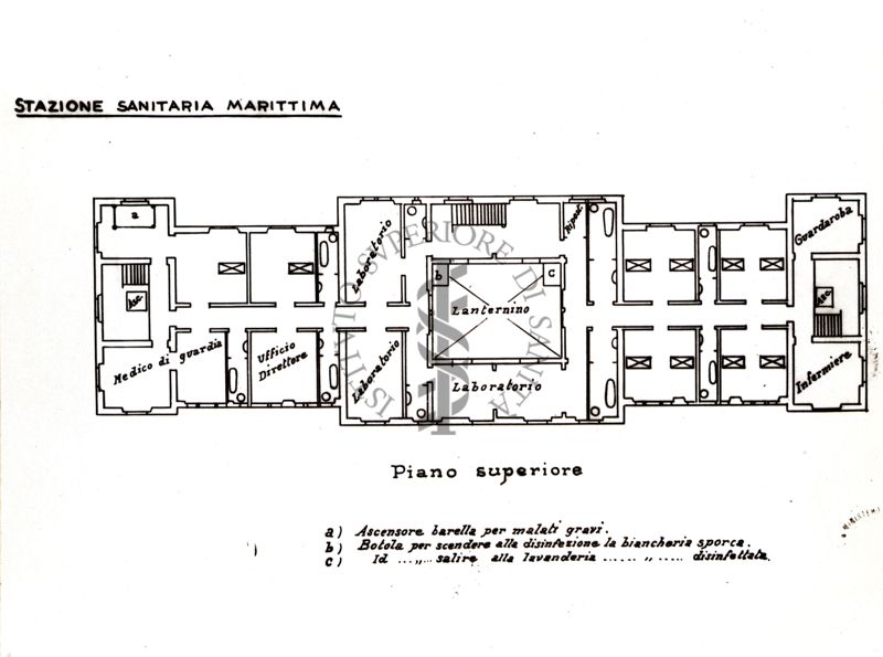 Pianta della Stazione sanitaria di Ancona (piano superiore)