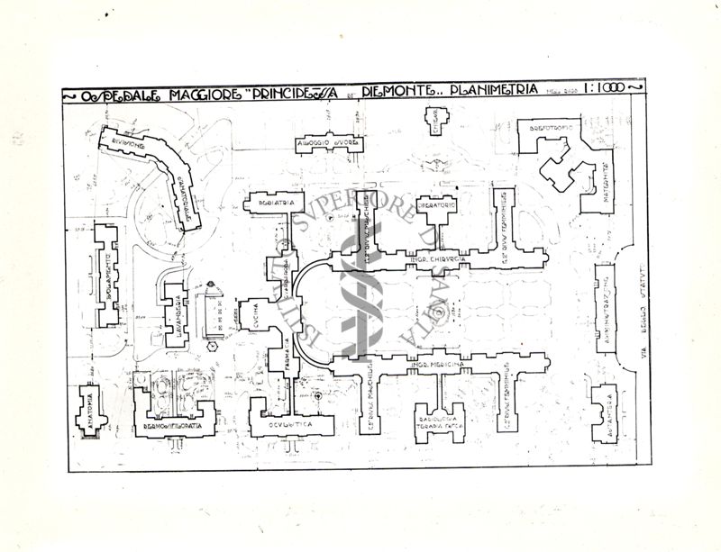 Tipo di planimetria di un' grande ospedale italiano