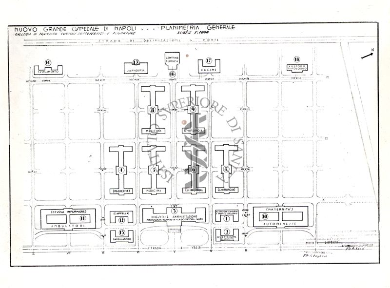 Tipo di planimetria di un' grande ospedale italiano