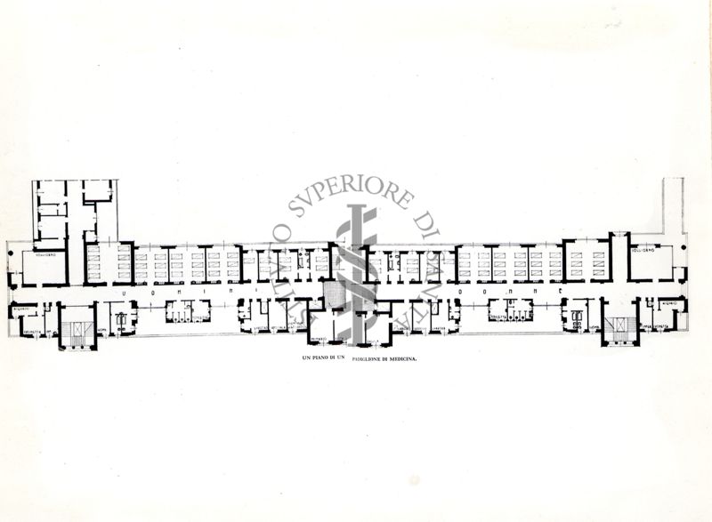 Pianta di un reparto dell'Ospedale Maggiore di Milano