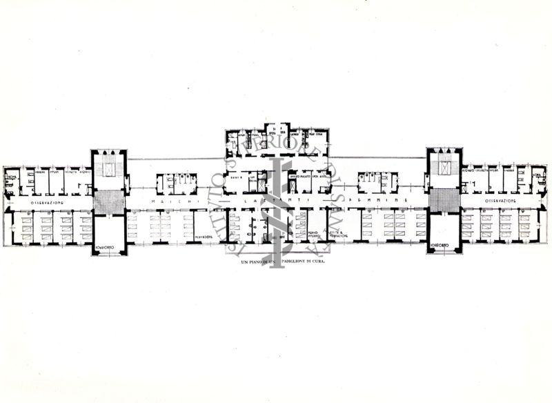 Pianta di un reparto dell'Ospedale Maggiore di Milano