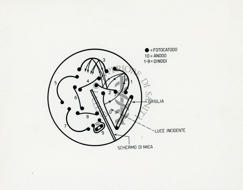 Tav. 77 - Schema fotocella moltiplicatore di elettroni