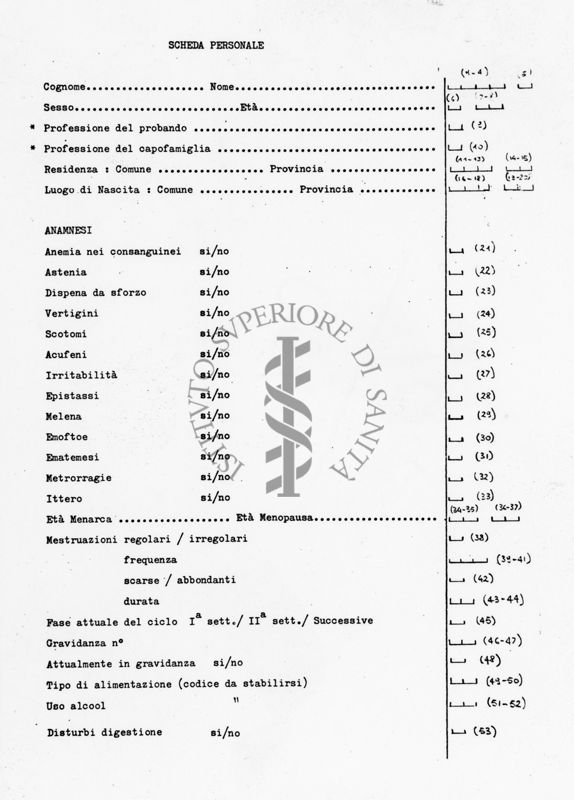 Scheda medica personale