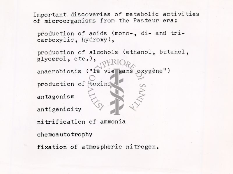 Importanti scoperte sulle attività metaboliche dei microorganismi dai tempi di Pasteur