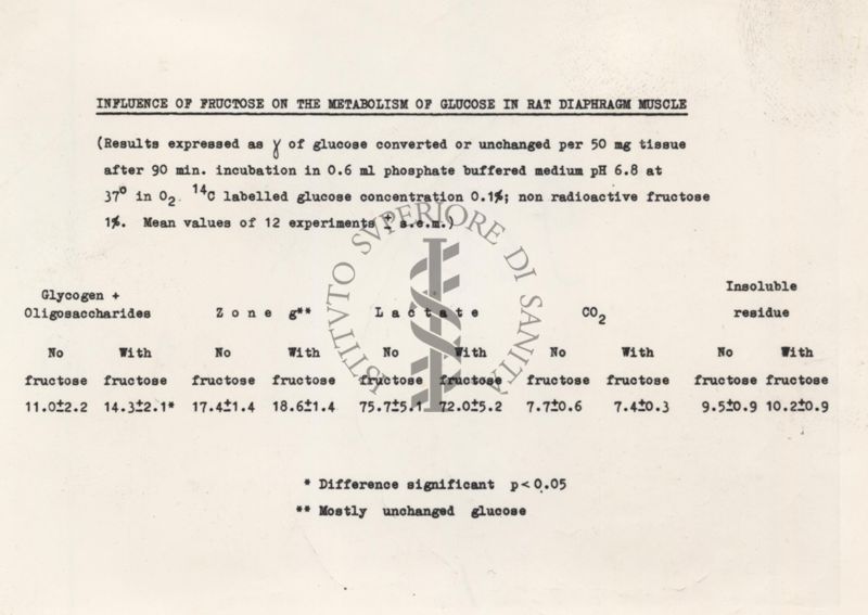 Influenza del fruttosio sul metabolismo del glucosio nel muscolo del diaframma del ratto