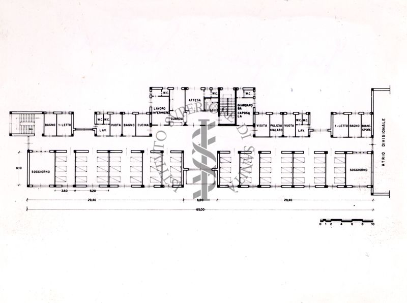 Pianta di edificio ospedaliero