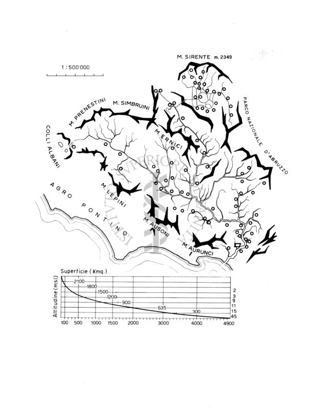 Mappa sulle stazioni di raccolta di larve di Simulidi nel bacino idrografico del fiume Garigliano