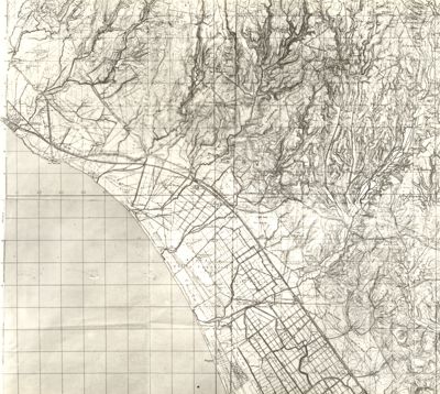 Carta topografica riguardante le zone di Cerveteri e Torrimpietra.