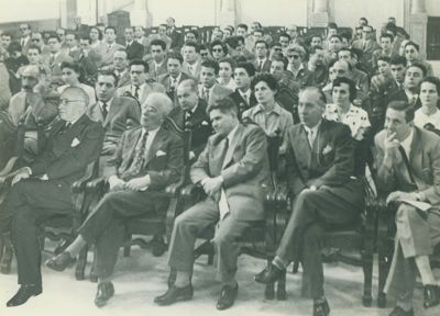 Cerimonia per la consegna della Laurea ad Honorem in Chimica concessa dall'Università di Palermo al Prof. Daniele Bovet - 27 maggio 1953